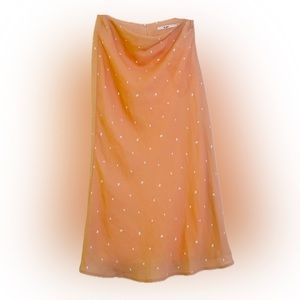 🍑 polka dot peach skirt